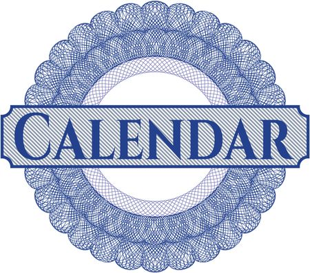 Calendar inside a money style rosette