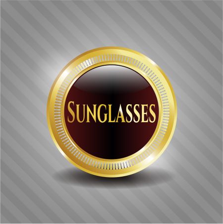 Sunglasses gold emblem