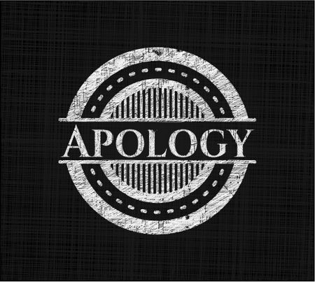 Apology written with chalkboard texture