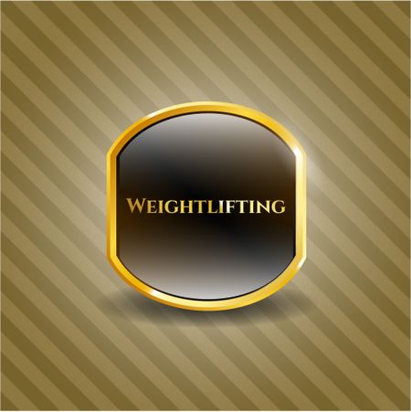 Weightlifting golden emblem