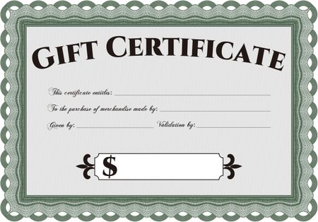 Retro Gift Certificate. With background. Customizable, Easy to edit and change colors. Good design. 