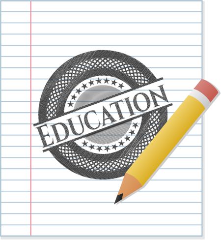 Education pencil strokes emblem