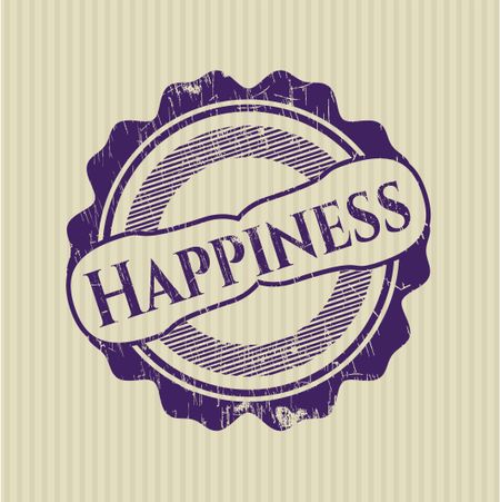 Happiness rubber grunge seal
