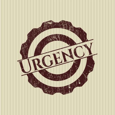 Urgency rubber seal with grunge texture