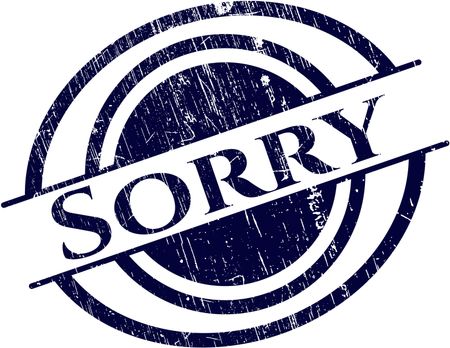 Sorry rubber grunge texture stamp