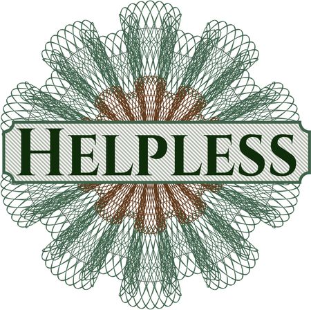 Helpless rosette or money style emblem