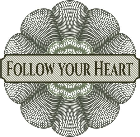 Follow your Heart abstract linear rosette