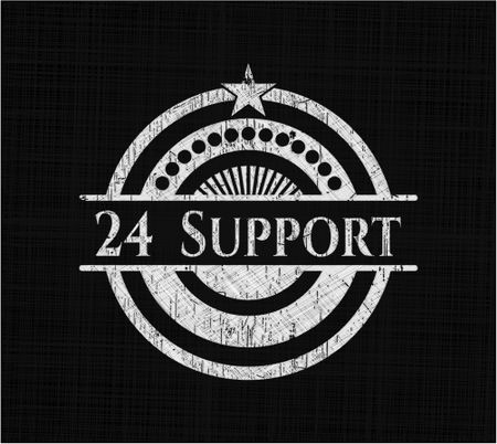 24 Support chalk emblem written on a blackboard