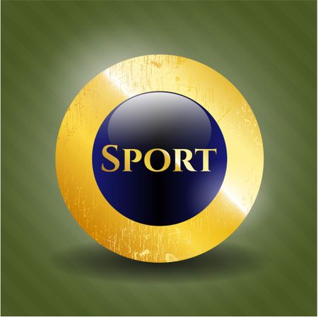 Sport golden emblem or badge