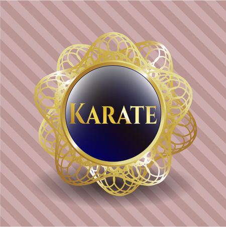 Karate gold badge or emblem