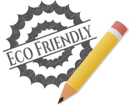 Eco Friendly emblem drawn in pencil