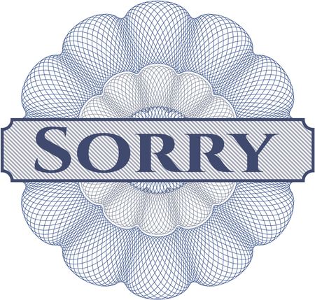 Sorry rosette or money style emblem