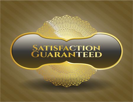 Satisfaction Guaranteed golden badge or emblem