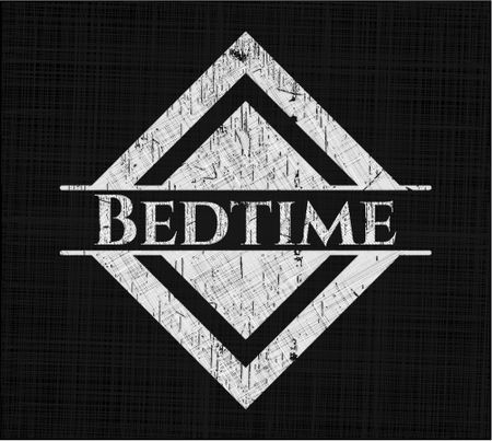 Bedtime chalk emblem, retro style, chalk or chalkboard texture