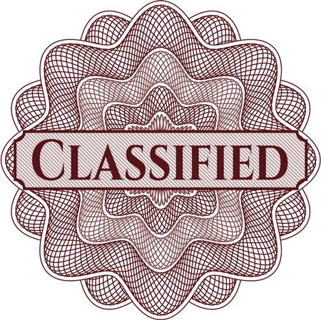 Classified inside a money style rosette