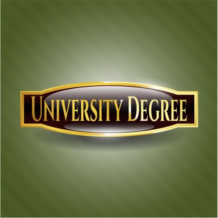 University Degree gold shiny badge