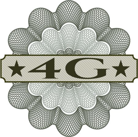 4G inside money style emblem or rosette