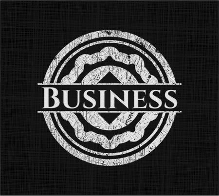 Business chalk emblem written on a blackboard