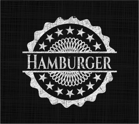 Hamburger chalk emblem written on a blackboard