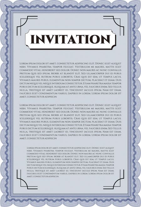Invitation. Detailed. Printer friendly. Complex design. 