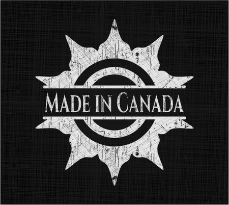 Made in Canada written with chalkboard texture