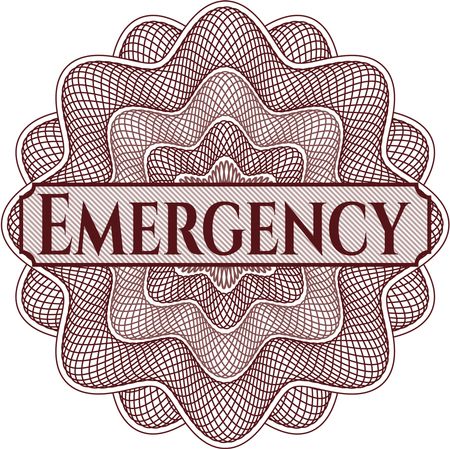 Emergency written inside rosette