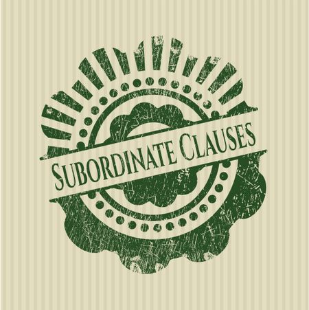 Subordinate Clauses grunge style stamp