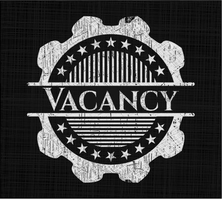 Vacancy chalk emblem, retro style, chalk or chalkboard texture