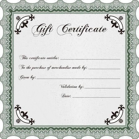 Retro Gift Certificate. Good design. Customizable, Easy to edit and change colors. With background.