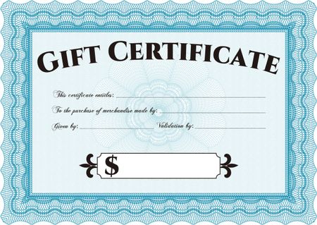 Formal Gift Certificate. Lovely design. Complex background. Customizable, Easy to edit and change colors. 