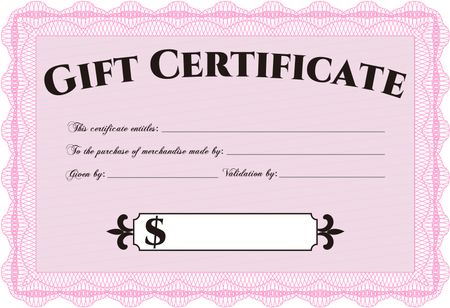 Formal Gift Certificate. Superior design. Border, frame. With quality background. 