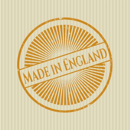 Made in England rubber stamp with grunge texture