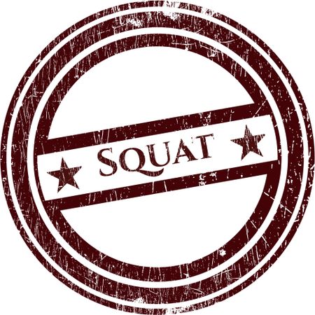 Squat rubber stamp with grunge texture