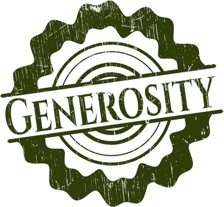 Generosity rubber stamp