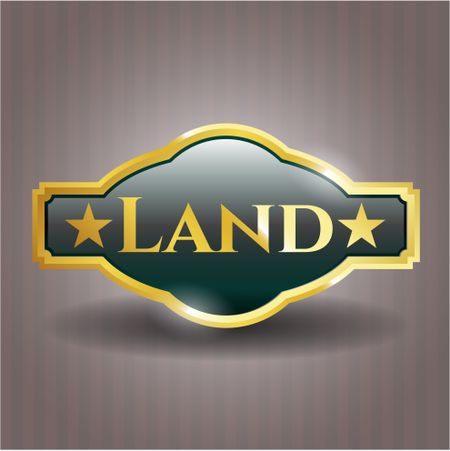 Land gold shiny emblem