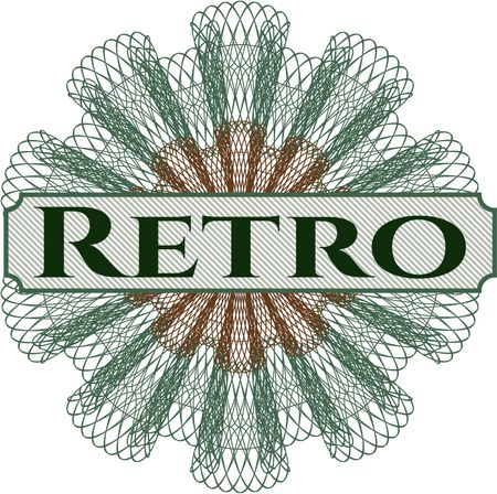 Retro inside money style emblem or rosette