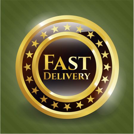 Fast Delivery golden badge or emblem
