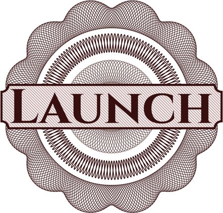 Launch inside money style emblem or rosette