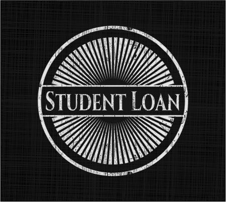 Student Loan chalk emblem, retro style, chalk or chalkboard texture