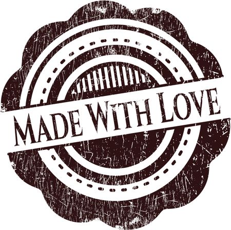 Made With Love rubber grunge texture stamp