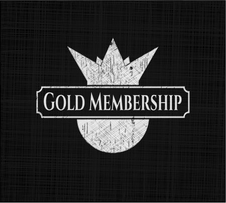Gold Membership chalkboard emblem written on a blackboard
