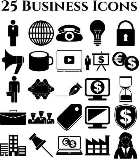 25 icon set. business Icons. Universal and Standard Icons.