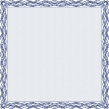 Sample Certificate. Vector pattern that is used in money and certificate. With quality background. Artistry design. Blue color.