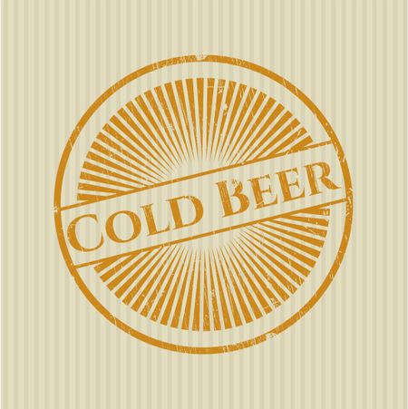 Cold Beer rubber seal with grunge texture