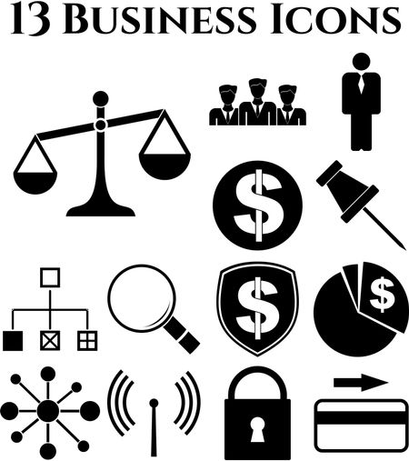 13 icon set. business Icons. Universal Modern Icons.