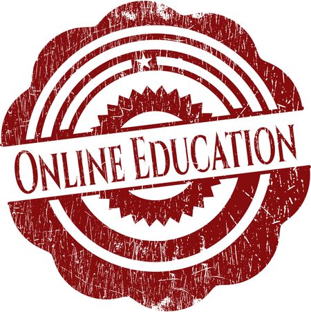 Online Education grunge stamp