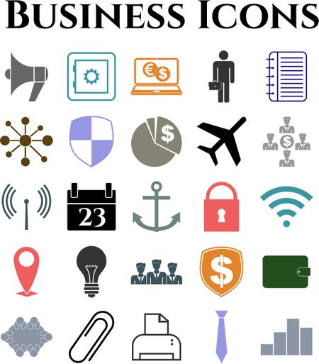 25 businessicon set. Universal and Standard Icons.