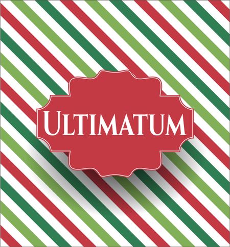 Ultimatum vintage style card or poster