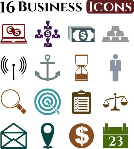Set of 16 business icons. Quality Icons.