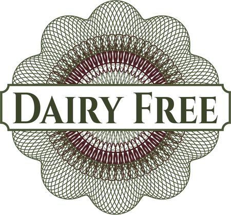 Dairy Free inside a money style rosette